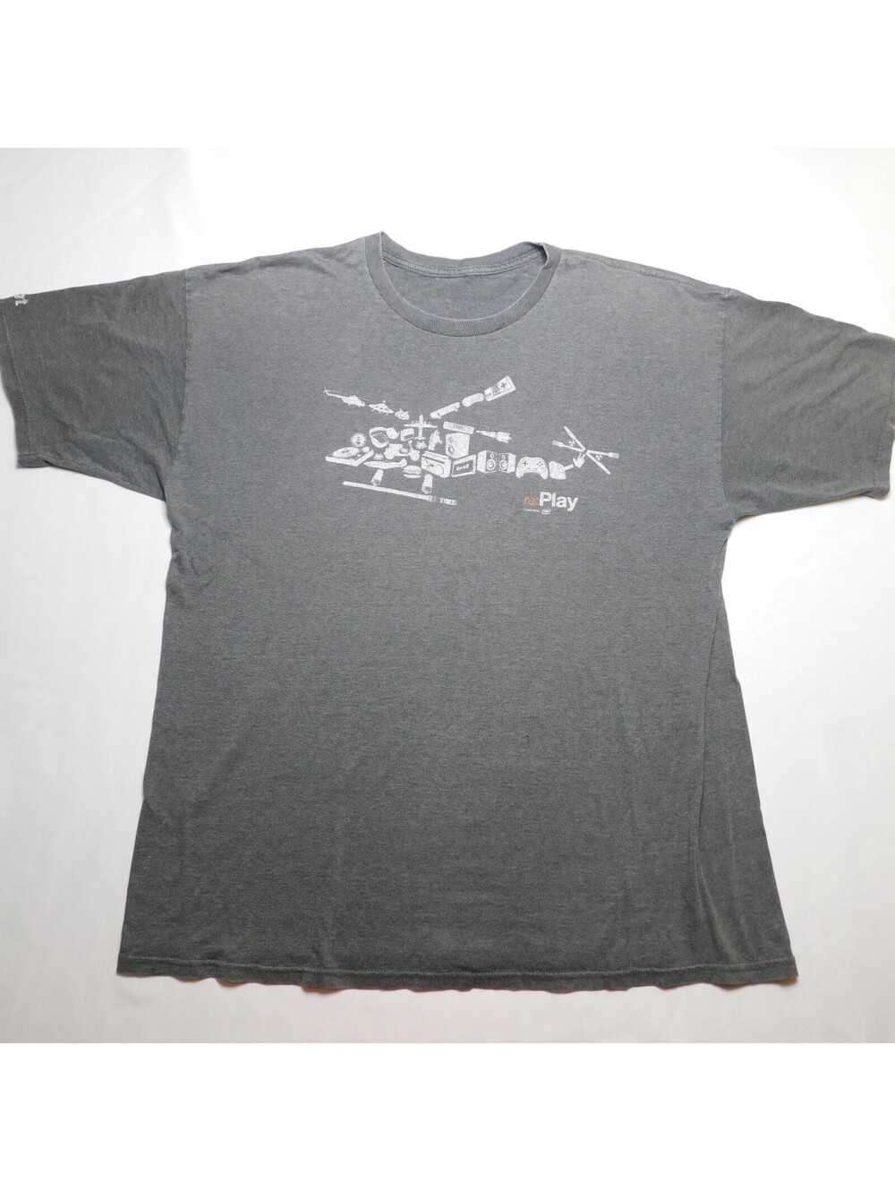 AWS re:Invent re:Play Conference Swag T-Shirt Gray Tech Helicopter Graphic XL